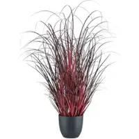 Creativ Green Kunstgras "Grasbusch", rot (dunkelrot), H:62cm Ø:15cm, Kunststoff, Kunstpflanzen, Kunstgras, mit Farbverlauf