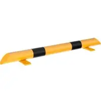 SCHAKE Rammschutz, Balken Stahlrundrohr Ø 76mm + abgeschrägten Enden, + schwarzen Streifen, Breite 800mm, Höhe 86 mm