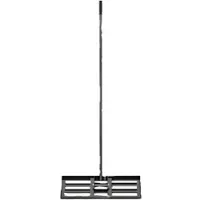 Costway Rasen Nivellierrechen Metall, Rasenrechen mit ergonomischem Griff, 75cmx25cm, Schwarz