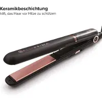 Imetec 31001 B28 100 Haarglätter, Keramikbeschichtung, Haarglätteraufsatz, Dampfstoßfunktion, Temperaturanzeige, Abschaltautomatik