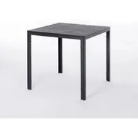 Idea New Garden Srl Quadratischer Außentisch 78x78 cm, Stahlstruktur und Holzeffekt-Tischplatte, moderner Stil für Garten oder Terrasse - GABRIEL - Schwarz