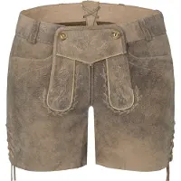 Spieth & Wensky Lederhose "Barbie", Damen, Gr. 42, N-Gr, beige (lombok, st 0761 natur), Obermaterial: 100% Lammleder LEL., festlich, slim fit, Hosen Lederhose, mit Stickereien