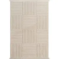 Carpetsale24 Teppich Läufer 80x250 cm Creme Hochflor Skandi Boho Karo Design Hoch-Tief Effekt Weicher Flauschig Pflegeleicht für Schlafzimmer, Flur