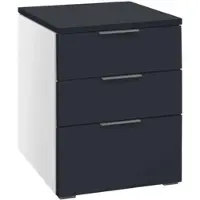 Hasena Nachttisch Trio, Farbe: pus MDF: 10-Weiss / Front, Top: 16-Anthracit, verschiedene Größen