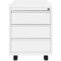 LÜLLMANN Rollcontainer, Frontgriffleiste, 3 Schubladen, 620 x 460 x 590 mm, weiß