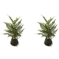 Creativ Green Künstliche Zimmerpflanze "Farn im Ballen", grün, B:14cm H:38cm L:14cm, Obermaterial: 100% Polyethylen, Kunstpflanzen, Künstliche Zimmerpflanze