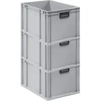 Proregal 3x Eurobox NextGen Portable Duo | HxBxT 32x40x60cm | 65 Liter | Eurobehälter, Transportbox, Transportbehälter, Stapelbehälter