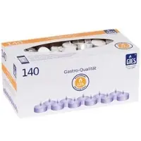 Gies Kerzen Gies Master-Lights, Ø 48 mm, in Metallhülsen, 140er-Karton weiss