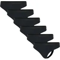 Adidas String ORIGINALS "String Sport Active Essential Low Rise Thong 6P 6er Pack", Damen, Gr. S, schwarz, Obermaterial: 95% Baumwolle CO. 5% Elasthan EL., Unterhosen String