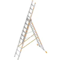 Layher Mehrzweckleiter Topic 1041, 3-teilig, mit 2 x 10 Sprossen + 1 x 10 Stufen