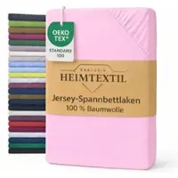 EXKLUSIV HEIMTEXTIL Jersey Spannbettlaken Premium 90 - 100 x 200 cm Rosa