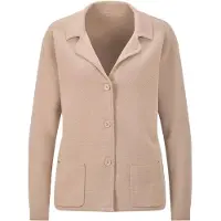 Goldner Kurzgröße: Milano-Ripp-Blazer mit Reverskragen in beige | Gr.: 23