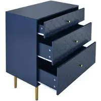 STILVORA Kommode mit 3 Schubladen 75x40x89 cm Marineblau Fischschuppen Front, Metallbeine 20 cm, leise Auszüge, moderner Stauraum