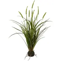 Creativ Green Kunstgras "Miscanthus im Erdballen", grün, H:75cm, Obermaterial: 100% Polyethylen, Kunstpflanzen, Kunstgras