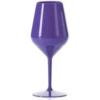 Monouso - Wiederverwendbares Langlebiges Lila Tritan-Weinglas 470ml (1 Stück)