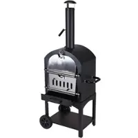 Wellhome - Holzkohlegrill-Pizzaofen mit Stein 67x47,5xH156cm