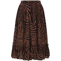 MADELEINE Sommerrock "Faltenrock Midirock mit Zebra-Print" Zebra-Print