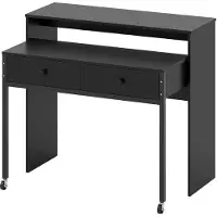 Helloshop26 Einziehbarer Computer-Schreibtisch 100 x 63 x 88 cm platzsparend mit Schubladen und