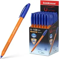 Erich Krause Kugelschreiber 0,3mm 50er Pack Blau - Kulis Kulischreiber Stifte Schreibstifte für Schule & Bürobedarf - U-108 Orange