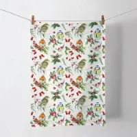 Ambiente Haus Ambiente Küchentuch Baumwolle 50x70cm mit Wintervögel & Zweige Wintermotiv - Küchenwäsche Winter Weihnachten Geschirrtuch Wischtuch Trockentuch Küchenhandtuch