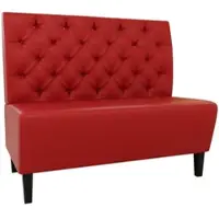 BIG Möbel Gastro Sitzbank Paris | 140 cm breit | Kunstleder Rot | Chesterfield | Dinerbank