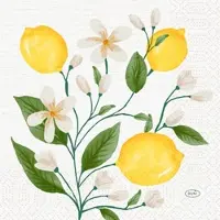 Duni Tissue-Serviette 33 x 33 cm Lemon Fiesta 3-lagig, 1000 Stk/Krt (4 x 250 Stk)