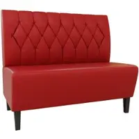 BIG Möbel Gastro Sitzbank Paris | 140 cm breit | Kunstleder Rot | Diamant | Dinerbank