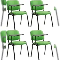 Proregal 4er Set Bürostuhl MALLORCA mit Klapptisch Kunstleder HxBxT 81x53x71cm Kunstleder Grün Schreibtischstuhl