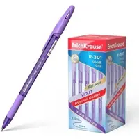 Erich Krause Kugelschreiber 0,35mm 50er Pack Lila - mit Gummigriff - Kulis Kulischreiber Stifte Schreibstifte für Schule & Bürobedarf - R-301 Violet