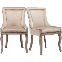 STILVORA Esszimmerstuhl Samt Beige 91x61x55 cm Polsterstuhl mit Ziernähten Massivholzbeine verstellbare Bodenschoner ergonomische Rückenlehne