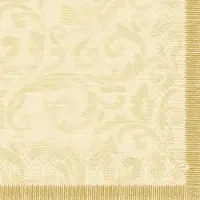Duni Tissue-Serviette 33 x 33 cm Rich Damast Cream 3-lagig, 1000 Stk/Krt (4 x 250 Stk)