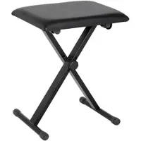 OKWISH Klavierhocker höhenverstellbar klappbar Schwarz 39x29x47 cm gepolsterter Kunstleder Sitz Stahlgestell X Verstrebung rutschfeste Füße