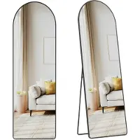 Songmics 160 x 50 cm Ganzkörperspiegel mit gewölbtem Rahmen aus Hartglas tintenschwarz LFM051BD01
