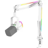 Fifine AM8 ProT-W RGB Gaming Mikrofon + Mikrofonarm weiss