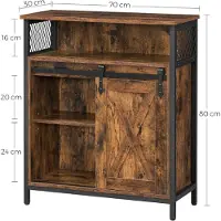 Vasagle Sideboard Aufbewahrungsschrank, 70 x 30 x 80 cm, mit Schiebetür