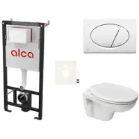 Ceramia Alca Wand-WC Set für Vorwandmontage + S-Line Pro WC SIKOASP1