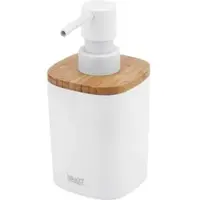 Nimco Seifenspender Badu Weiß Polyresin, Bambusholz, Kunststoff BA2803105