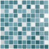 Premium Mosaic Glasmosaik Türkis 30x30 cm glanz MOS25MIX12