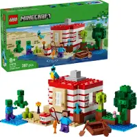LEGO Minecraft Das TNT-Dschungelhaus - Sammlerstück zum Videospiel - Spielzeug inkl. einem Boot & Steve, Creeper und Zombie Figuren - Geschenk für Mädchen & Jungen ab 8 Jahren - 21275