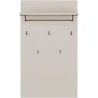 Forte ALICE SPRINGS Garderobenpaneel 70 80, moderne Garderobe, Garderobenhaken, Hutablage, Holzwerkstoff, Kaschmir Beige, 74 cm breit x 127 cm hoch x 30 cm tief