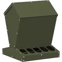 vidaXL Hühnerfütterer Olive Grün 30 x 30 x 39 cm Kaltgewalzter Stahl