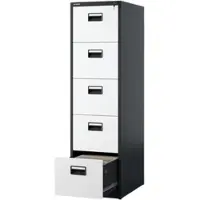 Jan Nowak Hängeregisterschrank Abschließbar SARA 5 Schubladen 163 x 46 x 62 cm Anthrazit-Weiß