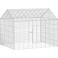 vidaXL Hasenkäfig Silber 100 x 78 x 78 cm Verzinkter Stahl