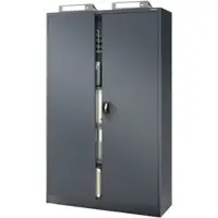 DELUKE Aktenschrank abschließbar KADO - 5 Ebenen, Flügeltüren | Metallschrank Werkstatt Büroschrank aus Stahl Werkzeugschrank, 185x115x40cm Anthrazit