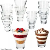 MamboCat YPSI 12x Dessertgläser Glas 150ml & 170ml konisch stapelbar Dessert Snacks Shots