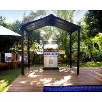 Palram - Canopia Aluminium Grillpavillon Austin BBQ 2400 anthrazit 181x240x249 cm