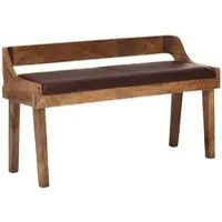 KADIMA DESIGN Sitzbank Echtleder / Massivholz Bank 108x63x43 cm, Polsterbank mit | Gr.: onesize