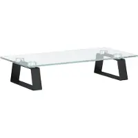 vidaXL Monitorständer Schwarz 40x20x8 cm Hartglas und Metall