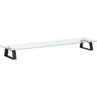 vidaXL Monitorständer Weiß 100x35x8 cm Hartglas und Metall