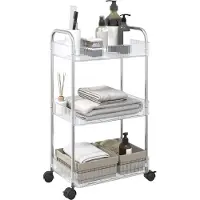 vidaXL Aufbewahrungswagen 3 Etagen Transparent 37x28x68 cm Acryl